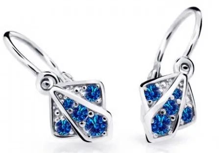 Cutie Jewellery Dětské náušnice z bílého zlata C2241-10-X-2 modrá
