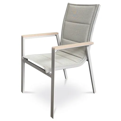 Autronic Zahradní židle, hliník, textil, šedá, AZC-S1110 GREY