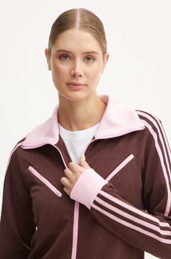 Mikina adidas Originals Montreal Tracktop dámská, hnědá barva, vzorovaná, JL9629