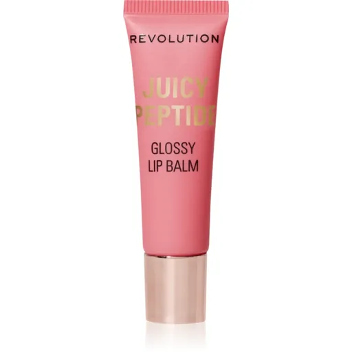 Makeup Revolution Juicy Peptide Lip Balm balzám na rty s peptidy odstín Shimmer Mai Tai Pink 8 ml