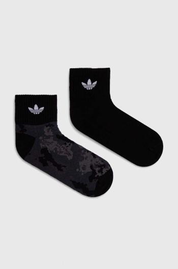 Ponožky adidas Originals 2-pack černá barva, IU0186