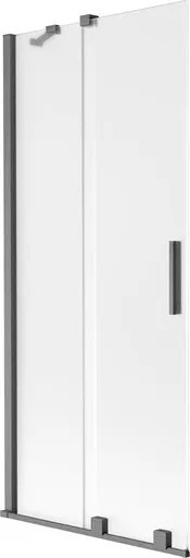 MEXEN/S Velar dvoukřídlá posuvná vanová zástěna 80 x 150, dekor, grafit kartáčovaná 896-080-000-31-66