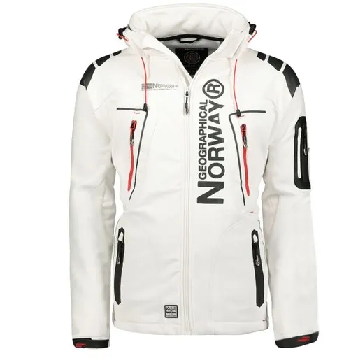GEOGRAPHICAL NORWAY TECHNO HOODIE Pánská softshellová bunda, bílá, velikost