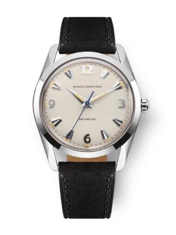 Nivada Grenchen Antarctic 35 mm Eggshell Beige - Black Leather