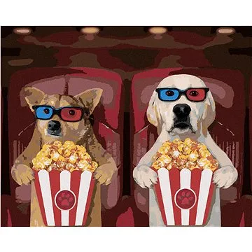 Zuty - Malování podle čísel - PSI V KINĚ, 80x100 cm, vypnuté plátno na rám (HRAmmb11041nad)