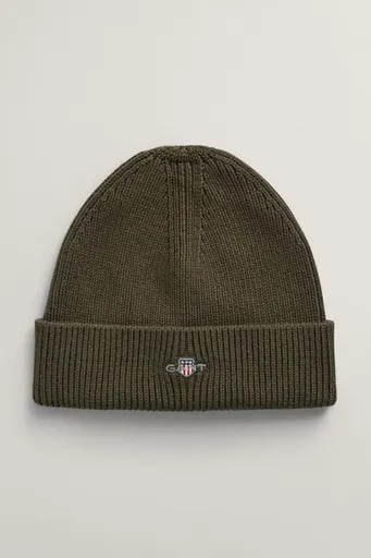 ČEPICE 7-16 LET GANT SHIELD COTTON BEANIE JUNIPER GREEN