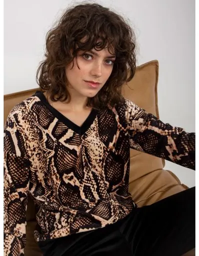 Dámský komplet s kalhotami RUE PARIS světle béžový a černý