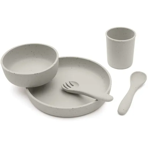 KikkaBoo Jídelní sada 5-dílná Platinum Silicone Sand