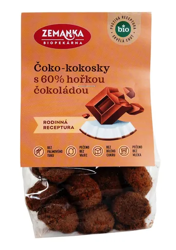 Zemanka BIO Čoko-kokosky s 60% hořkou čokoládou 100 g