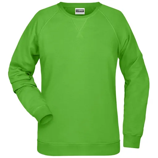 James & Nicholson (Daiber) Dámská mikina bez kapuce z biobavlny 8021 - Limetkově zelená | XL