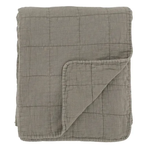 Zelený přehoz s opraným vzhledem Aix Vintage Quilt - 130*180 cm Chic Antique