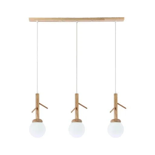 ACA Lighting závěsné svítidlo 3XE14 FLORESTA dřevo 80X15XH180CM EF93573P