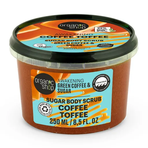Organic Shop Tělový peeling Zelená káva a cukr 250 ml