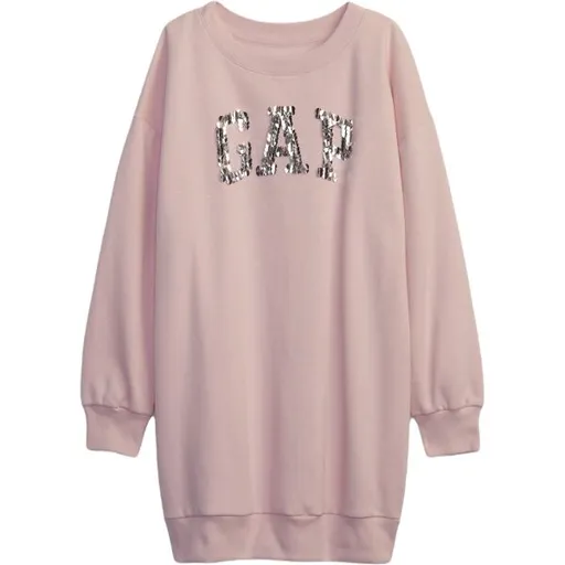 GAP FRCH FLEECE LOGO Dívčí šaty, růžová, velikost