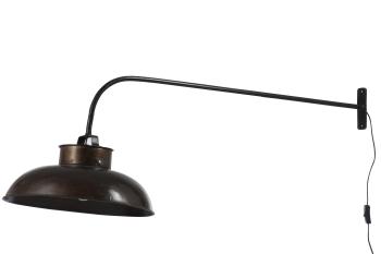 Tmavě hnědá nástěnná kovová retro lampa s patinou - 100*36,5*45 cm 77966