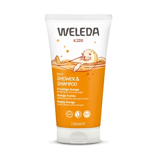 Weleda Kids 2v1 Sprchový krém a šampon Šťastný pomeranč 150 ml
