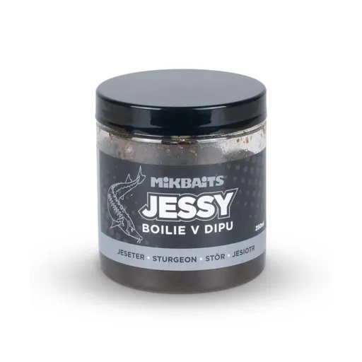 Mikbaits Boilie v dipu Jessy jeseter 20mm 250ml,Mikbaits Boilie v dipu Jessy jeseter 20mm 250ml