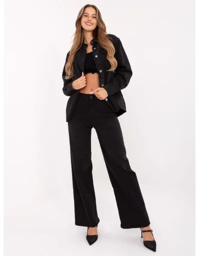 Černá džínová bunda s kapsami SUBLEVEL