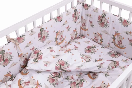 Baby Nellys Mantinel s povlečením, bavlna, 3 D sada, Bunny Star, , bílá, 135x100cm