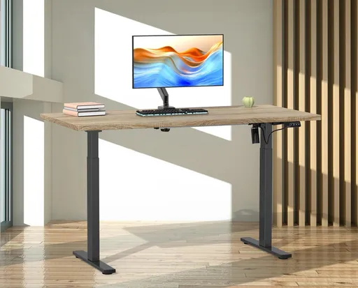 VCM Výškově nastavitelný stůl E-Lona 110x50, dub sonoma