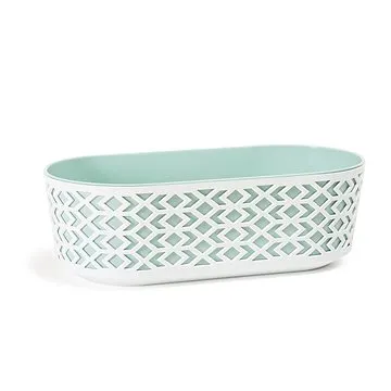 LAMELA, truhlík AZTEK 60 x 19,5 cm, výška 20,5 cm, mátový / bílý (MAT31595)