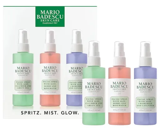 Mario Badescu Dárkova sada pleťových mlh Spritz. Mist. Glow.