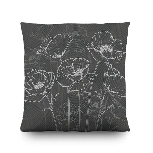 AG Art Polštářek Šedé máky, 45 x 45 cm