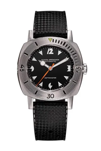 Nivada Grenchen Depthmaster Pacman White 14102A - Rubber Tropic