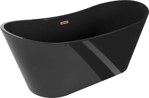 MEXEN/S Montana vana volně stojící 170 x 80, černá, sifon a přepad růžové zlato 52011708070-60