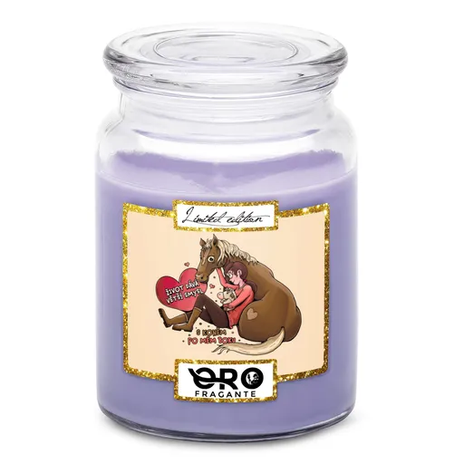 Svíčka Život dává smysl s koněm (Vůně svíčky: Levandule)