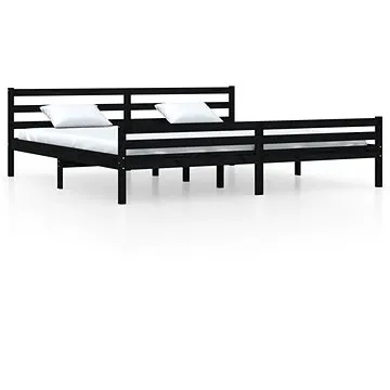 Rám postele černý masivní dřevo 180 × 200 cm Super King, 814838 (814838)