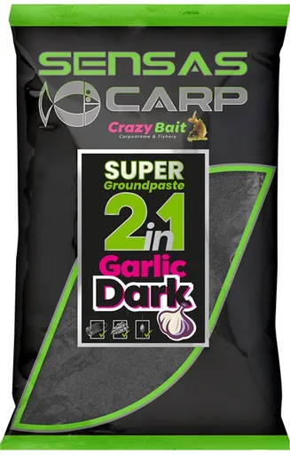 Sensas směs na pastu super groundpaste 2in1 1 kg - garlic dark