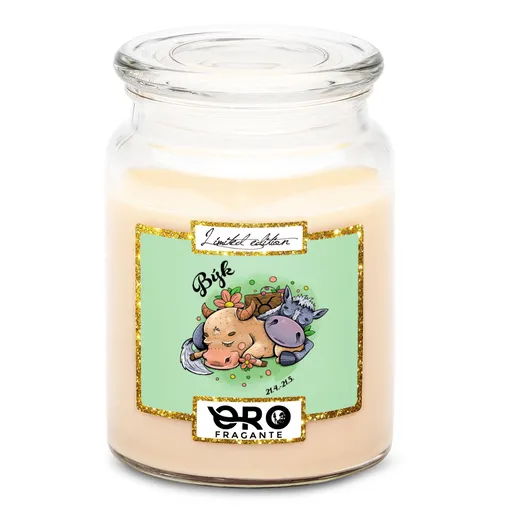 Svíčka Koňská znamení – býk (Vůně svíčky: Vanilka)