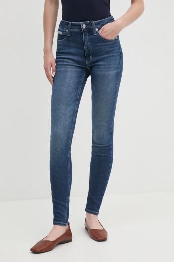 Džíny Calvin Klein Jeans dámské, tmavomodrá barva, J20J224915