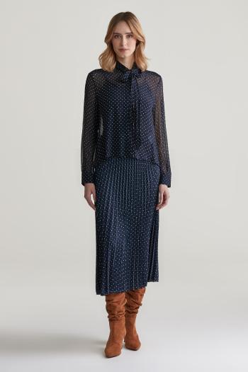 SUKNĚ GANT DOT PRINT PLEATED SKIRT EVENING BLUE