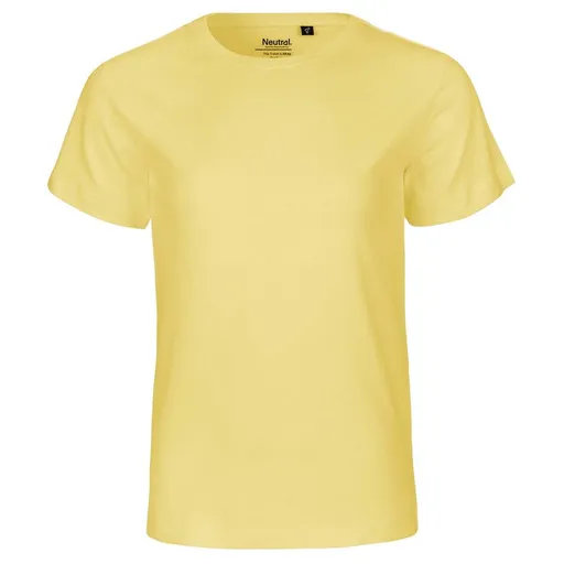 Neutral Dětské tričko s krátkým rukávem z organické Fairtrade bavlny - Dusty yellow | 116/122
