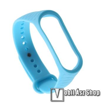 TPU okosóra szíj - VILÁGOSKÉK - ROMBUSZ MINTÁS - Xiaomi Mi Band 3 / Xiaomi Mi Smart Band 4