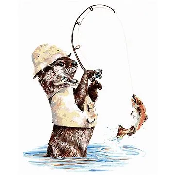 Malování podle čísel - Vydra rybář (Holly Simental) (HRAbz33127nad)