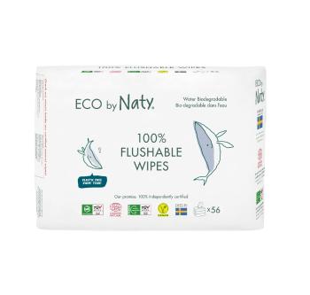 ECO by Naty Vlhčené ubrousky bez vůně splachovatelné 3x56 ks