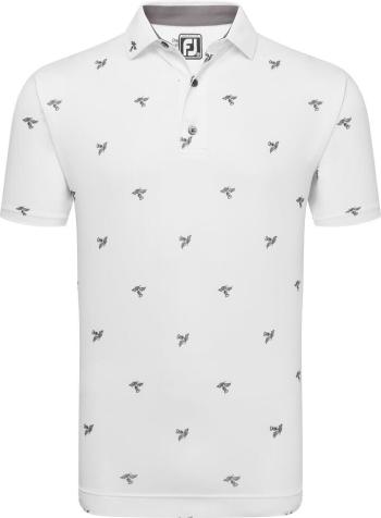 Footjoy Thistle Print Lisle White 2XL Polo košile