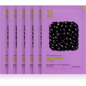 Holika Holika Pure Essence Acai Berry exfoliační plátýnková maska 5x20 ml