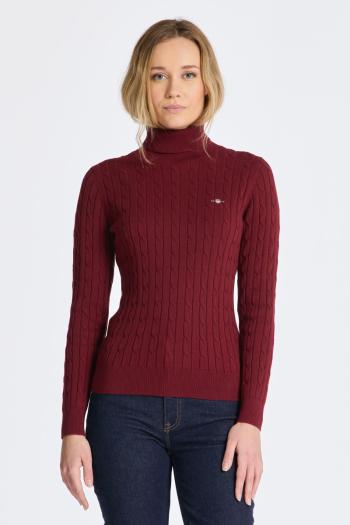 ROLÁK GANT STRETCH COTTON CABLE TURTLENECK PLUMPED RED