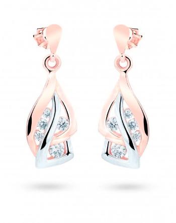 Cutie Jewellery Luxusní náušnice z růžového zlata s třpytivými zirkony Z8045-30-10-X-4