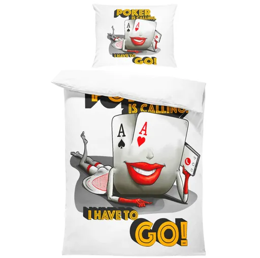 Povlečení Poker Calling (Rozměr : 1x140/220 + 1x90/70)