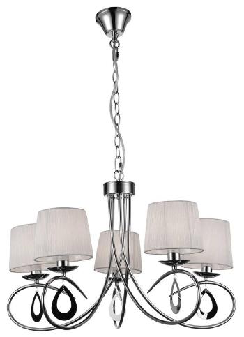 Candellux Bílý závěsný lustr Arnika pro žárovku 5x E14 35-21687