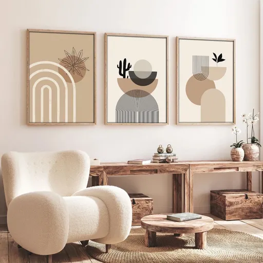 Dekorativní rámovaný obraz z MDF (3 kusy) Huhu264 - 50 x 35