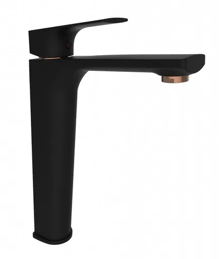 Rubineta Umyvadlová vysoká baterie MODENA-18D černá-růžově zlatá OLBAMOD18DBG