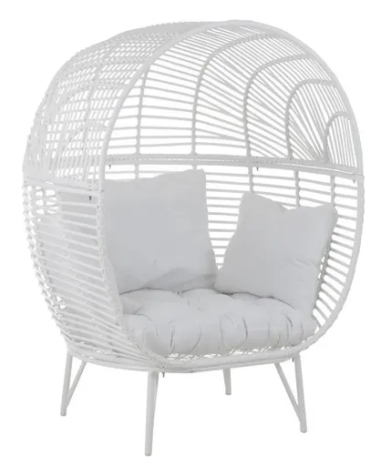 Bílé ratanové zahradní křeslo Lounge White Oval - 117*110*151 cm J-Line by Jolipa