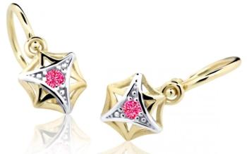 Cutie Jewellery Zlaté dětské náušnice C2209-10-X-1 fuchsiová