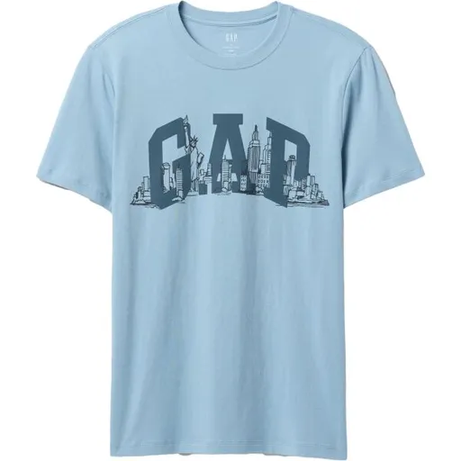 GAP NYC SKYLINE Pánské tričko, světle modrá, velikost